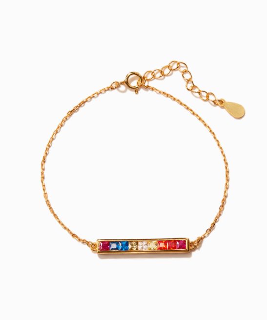 After Every Storm There Is A Rainbow Bar Bracelet