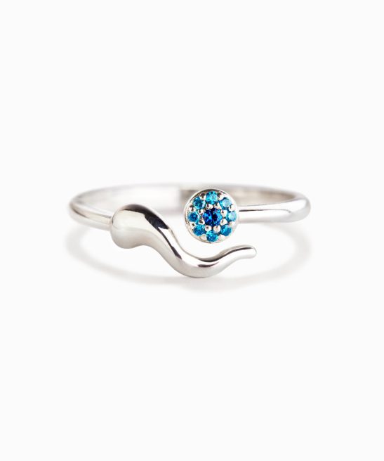 All Is Good Italian Horn Evil Eye Ring