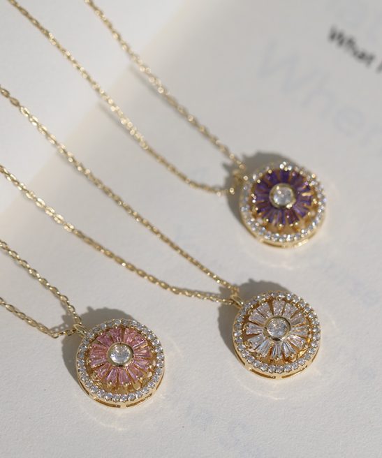 Luxury Crystal Sunflower Fidget Necklace