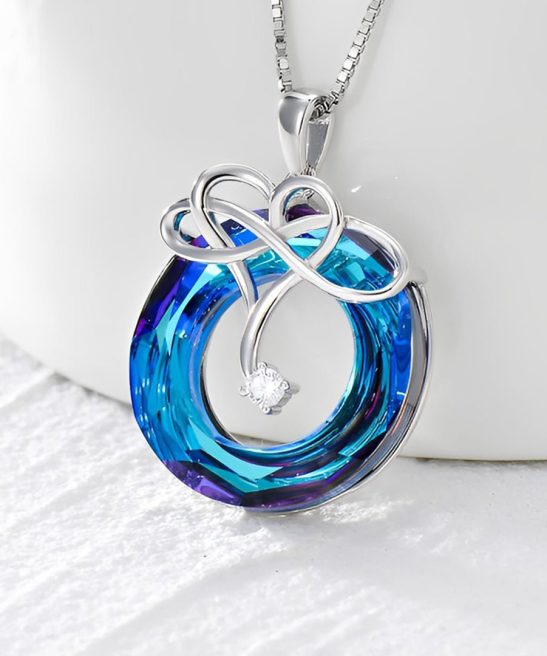 For Daughter - I Love You until Infinity Runs Out Crystal Infinity Necklace