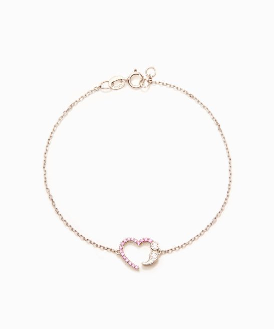 And So She Goes On Heart Semicolon Bracelet