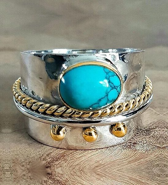 Turquoise Wide Band Ring