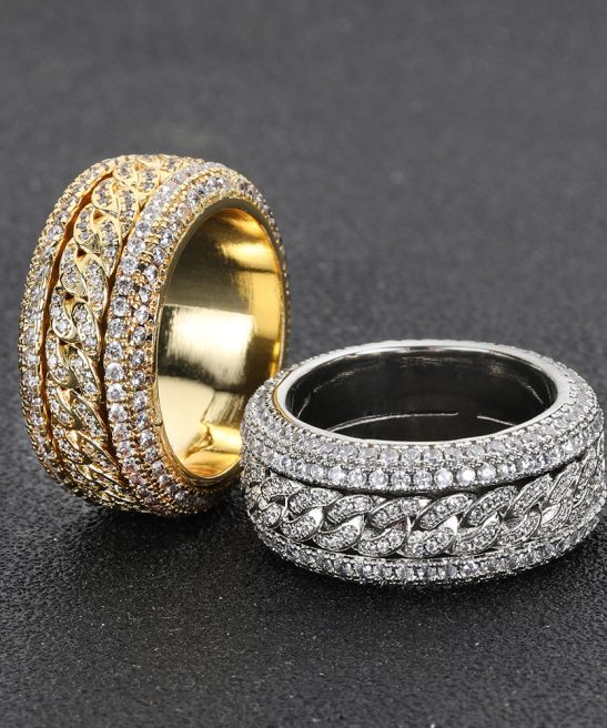 Golden Slumber Cuban Spinning Anxiety Ring
